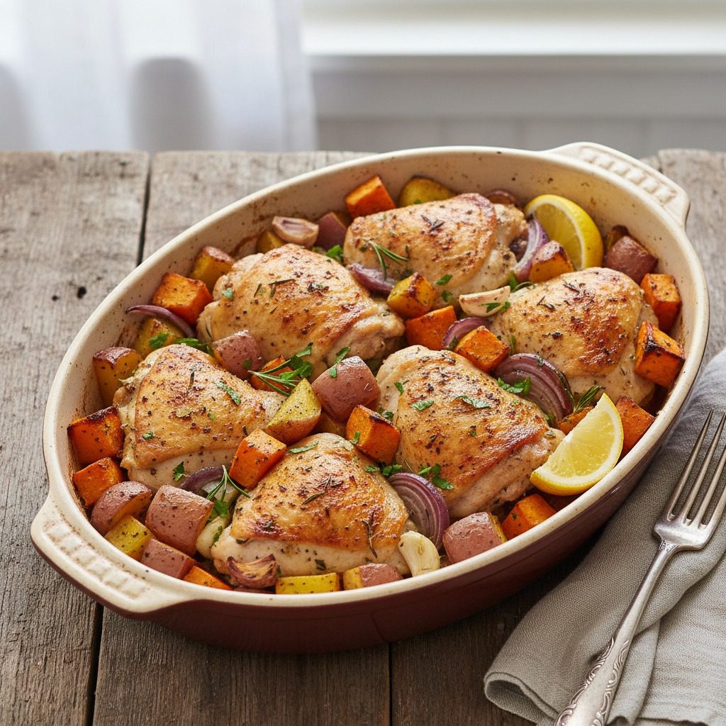 Chicken Thigh & Potato Bake